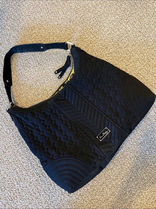 Vera Bradley Handbags - Vera Bradley Retired Baroque Inside Lining Quilted Black Shoulder Hobo Bag Purse